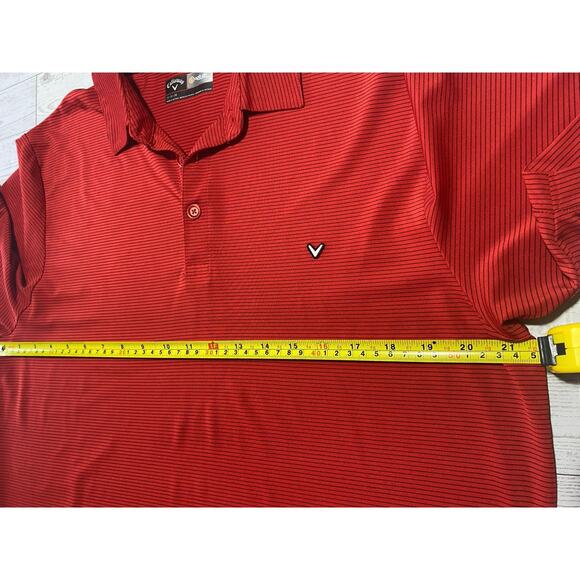 Callaway Opti-Dri Red Striped Golf Polo Shirt Men’s Size M Moisture Wicking - Picture 6 of 8
